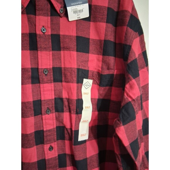 NWT Men's St. John's Bay Red Buffalo Flannel Shirt Size 2XLT - Picture 3 of 5